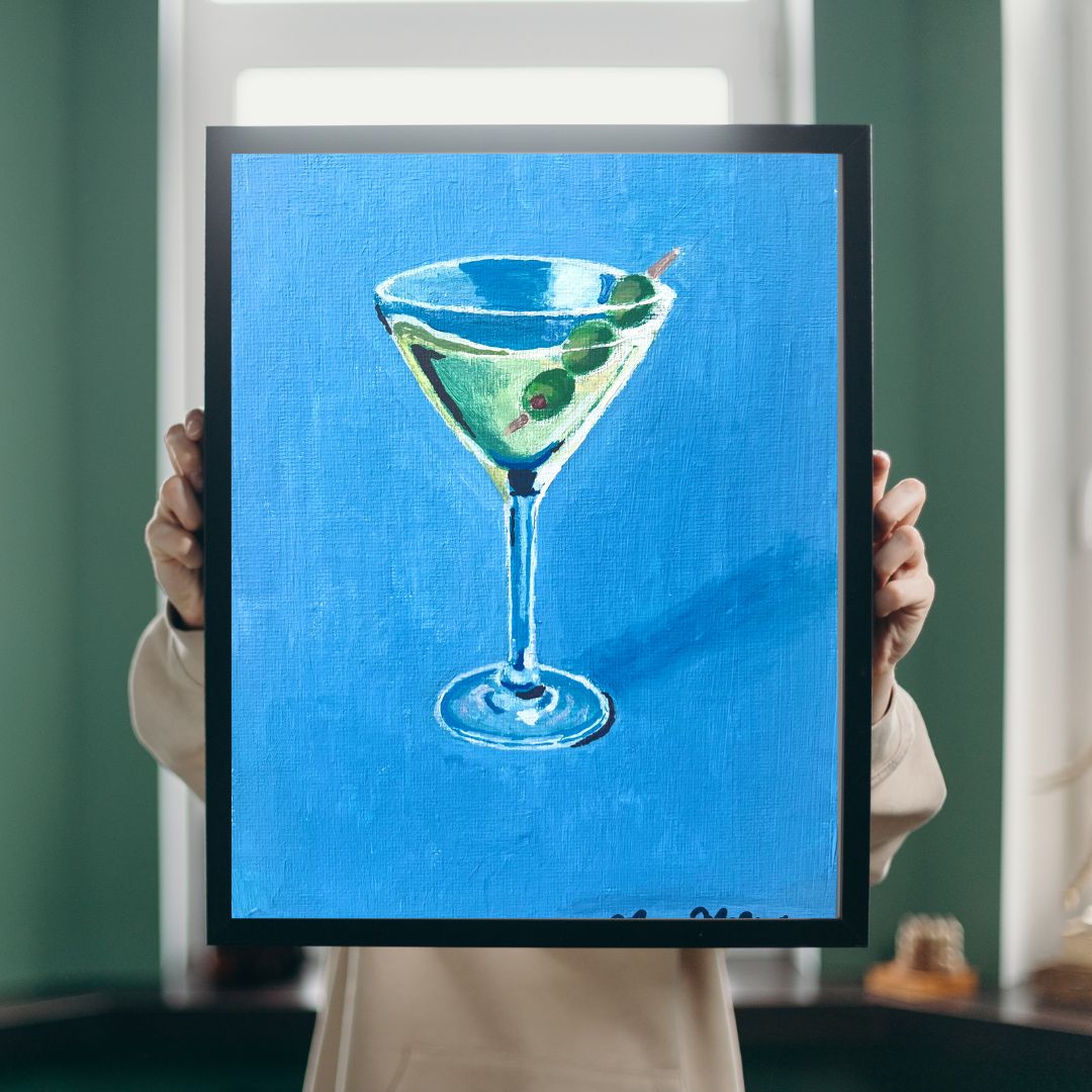 Martini Dreams- 6x8" original Acrylic on Canvas Panel