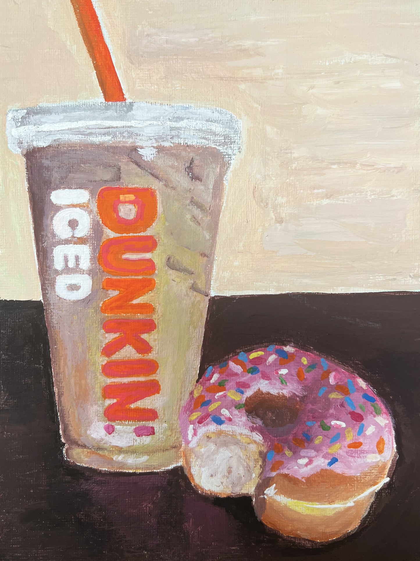 Dunkin Dreamin'- Original Acrylic on Canvas Panel 6x8"