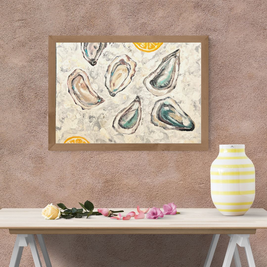 On the Half Shell- 6x8" Original Acrylic Painting on Canvas Panel